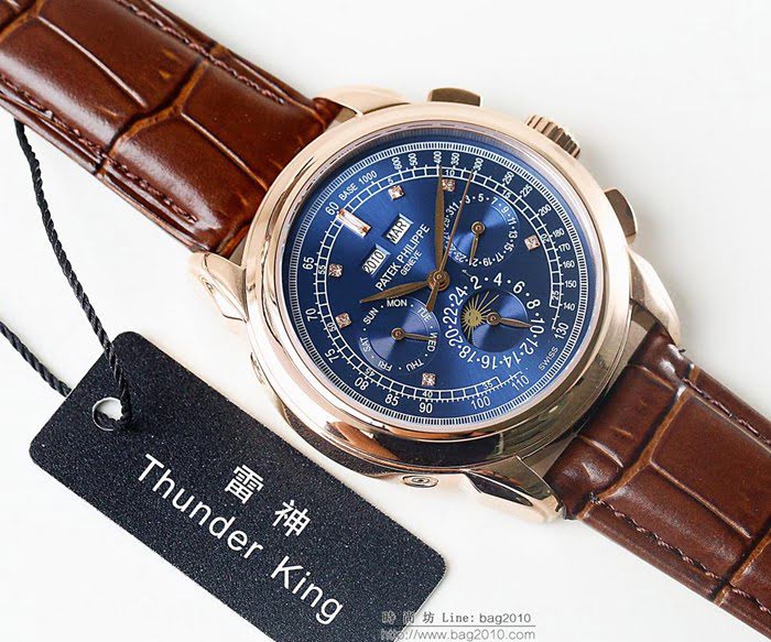 百達翡麗PATEK PHILPPE LS精品 超級複雜功能計時系列 機芯29-535升級版 全鋼鍍納米鉑金表殼 小牛皮帶 高檔男士腕表  wssb4226